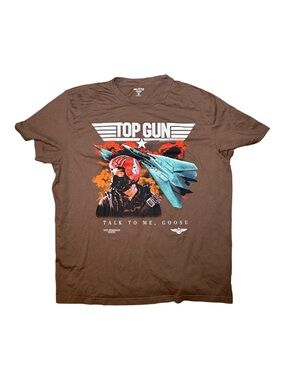 Hollister Top Gun Men's Graphic Tee XL Brown